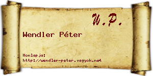 Wendler Péter névjegykártya