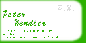 peter wendler business card